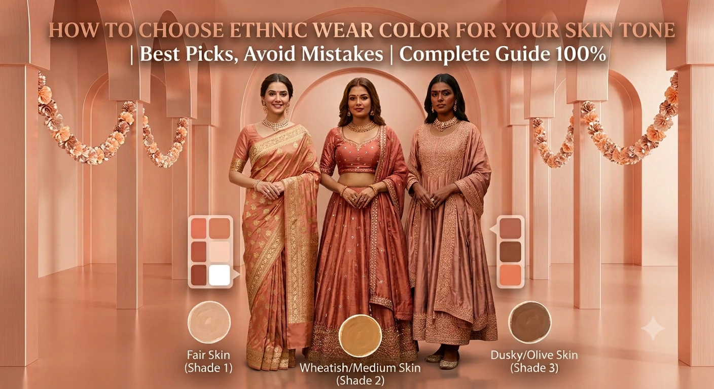 You are currently viewing “How to Choose Ethnic Wear Color for Your Skin Tone | Best Picks, Avoid Mistakes | Complete Guide 100%”